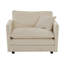 Chenille beige moderne, sièges 1 + 1 + 3, accoudoirs ronds, structure en bois, tissu haut, canapé de salon confortable: tissu