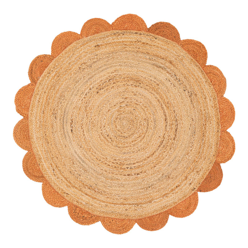 Cosner Hand Braided Area Rug, Round 4'1"