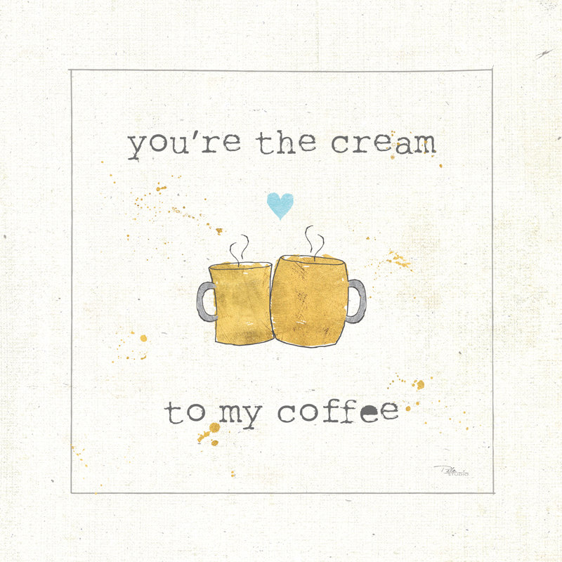 Coffee Cuties II - cœur turquoise V2, H 12 po x l 12 po, Non, Toile tendue