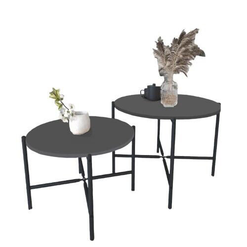 Princetta Solid Wood Coffee Table, Anthracite