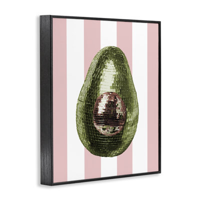 Disco avocat sur giclée rose encadrée, design par Lil 'Rue