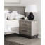 Chambre à coucher 2 Table de chevet en gris - glissières centrales en métal avec teinture 2 tiroirs