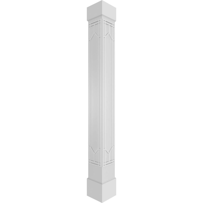 Craftsman Classic Square Non-Tapered Shaker Fretwork Column, 120" H x 11.625" W x 11.625" D