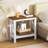Narrow End Table with Charging Station and Open Shelves