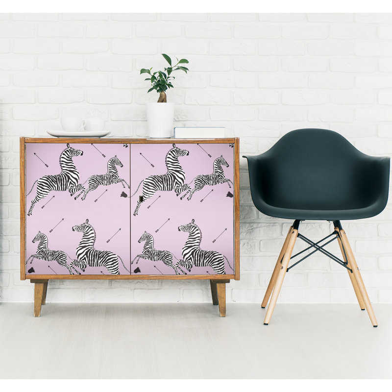 Papier peint adhésif zèbre Safari, Lilas