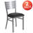 Elkton Silver Slat Back Metal Restaurant Chair-2034333298