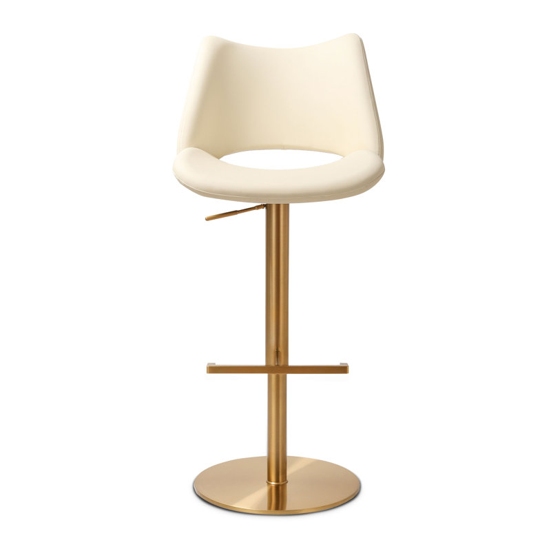 Sola Swivel Adjustable Height Counter Stool, Off White
