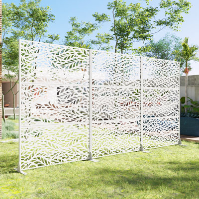 72"H×47"W×16"D Outdoor Metal Privacy Screen Garden Trellis Lattice Panel Fence Panel