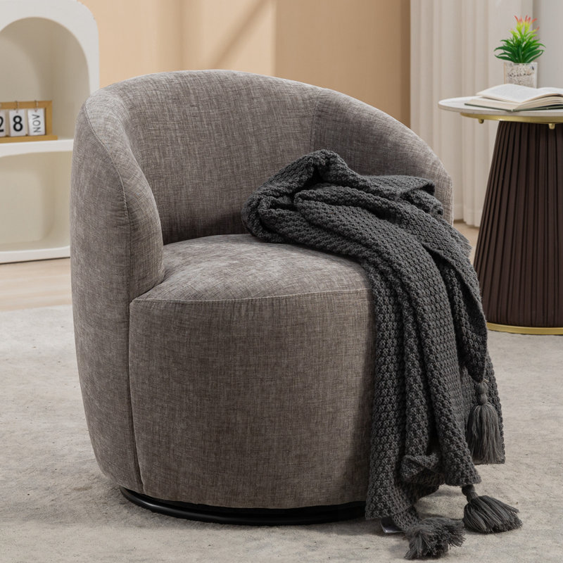 Fauteuil pivotant en chenille avec anneau en métal, Gris