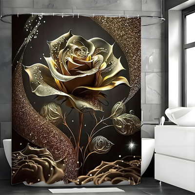 Floral Shower Curtains with Hooks Included
