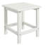Table d'appoint carrée de 38 cm (15 po) pour terrasse, véranda, piscine ou balcon. Structure robuste et fiable, capacité de 50 kg (110 lb), couleur blanche, résistante aux intempéries.