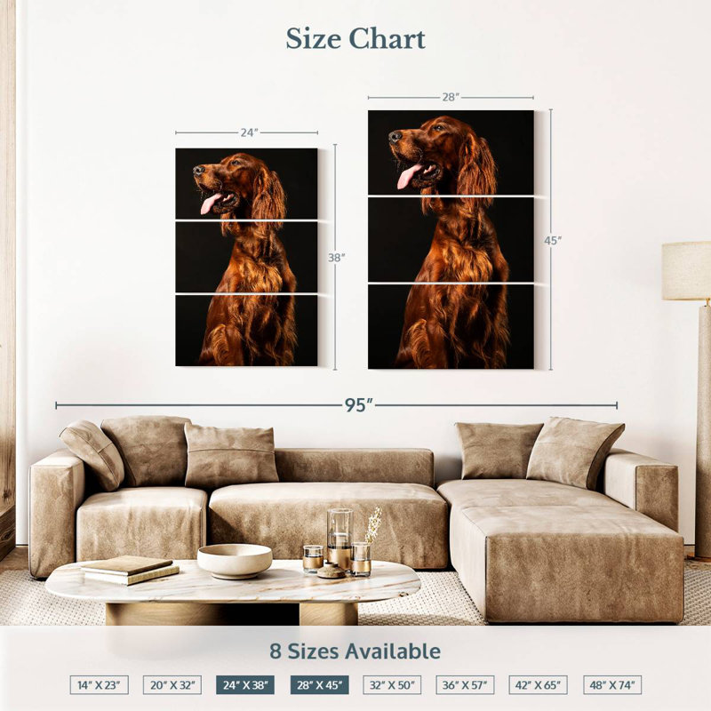 Brampt Irish Setter Dog, 38" H x 24" W