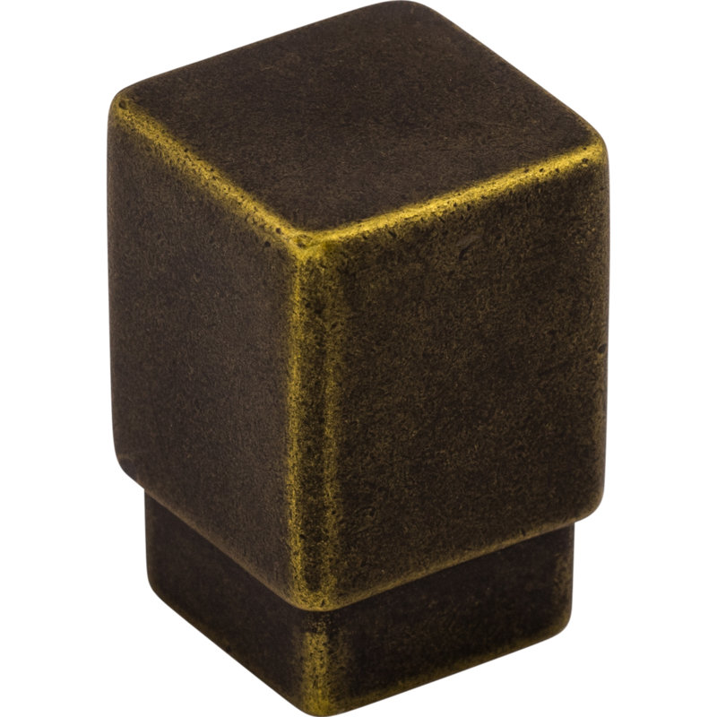 Tapered 1" Length Square Knob, German Bronze, 3/4" Knob Length
