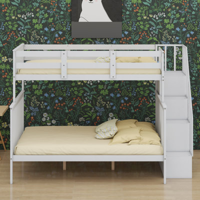 Lit superposé avec rangement et garde-corps pour la chambre à coucher
