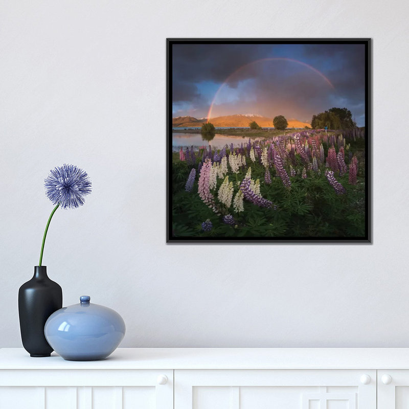 «Spring in New Zealand VII», impression sur toile, H 18 po x l 18 po x P 1,5 po, Toile avec cadre noir, Pas de tapis