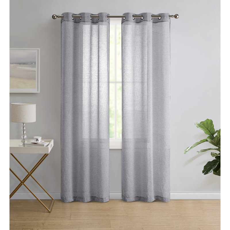 Richwood Sheer Curtains / Drapes Pair, Antarctic White