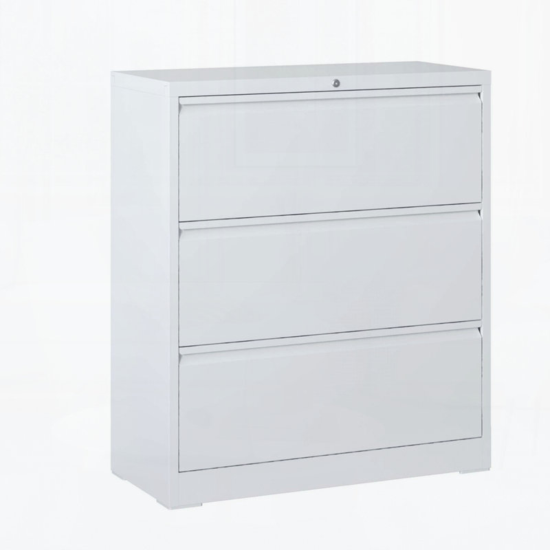 File Cabinet 3 Drawer, Filing Cabinet with Lock, Lockable File Cabinet for Home Office, Locking Metal File Cabinet for Legal/Letter/A4/F4 Size