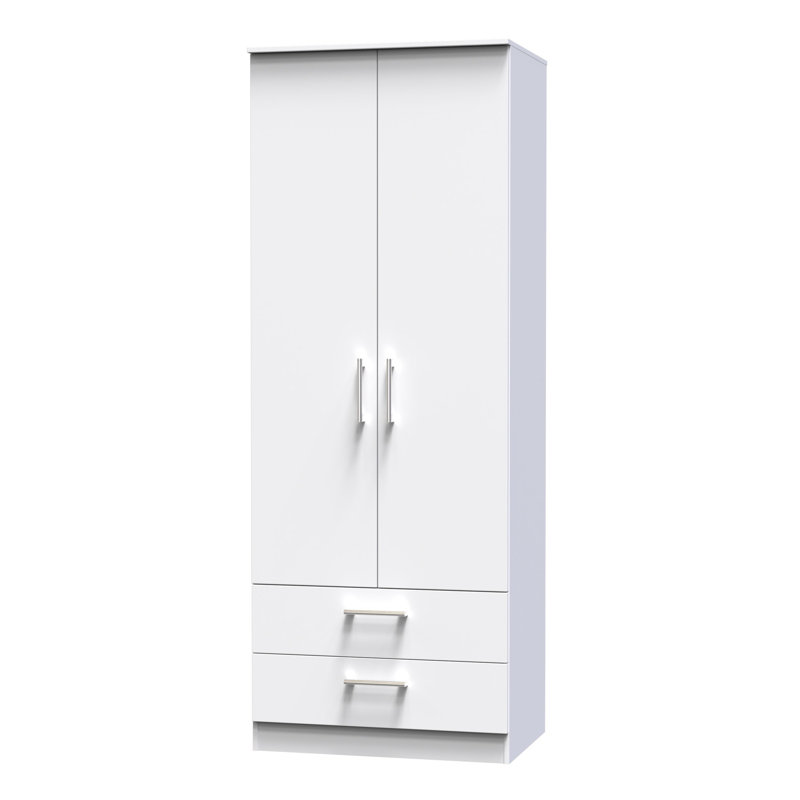 Fully Assembled Devon 1 Door Wardrobe, White, 196" H x 74" W x 53" D