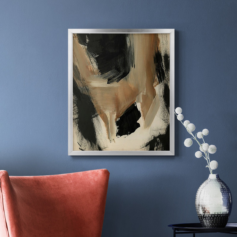 Toile encadrée de qualité supérieure Baked Paintstrokes II - prête à être accrochée, Argent, H 24 po x l 20 po