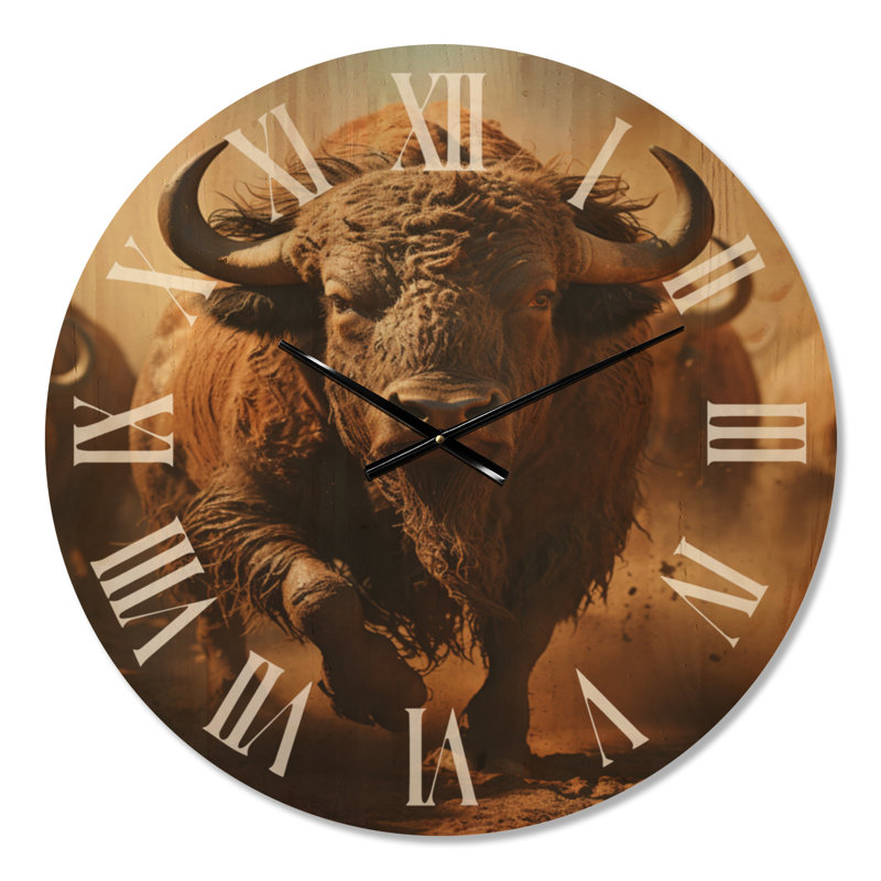 Horloge murale Native Art Buffalo Thunder, Large