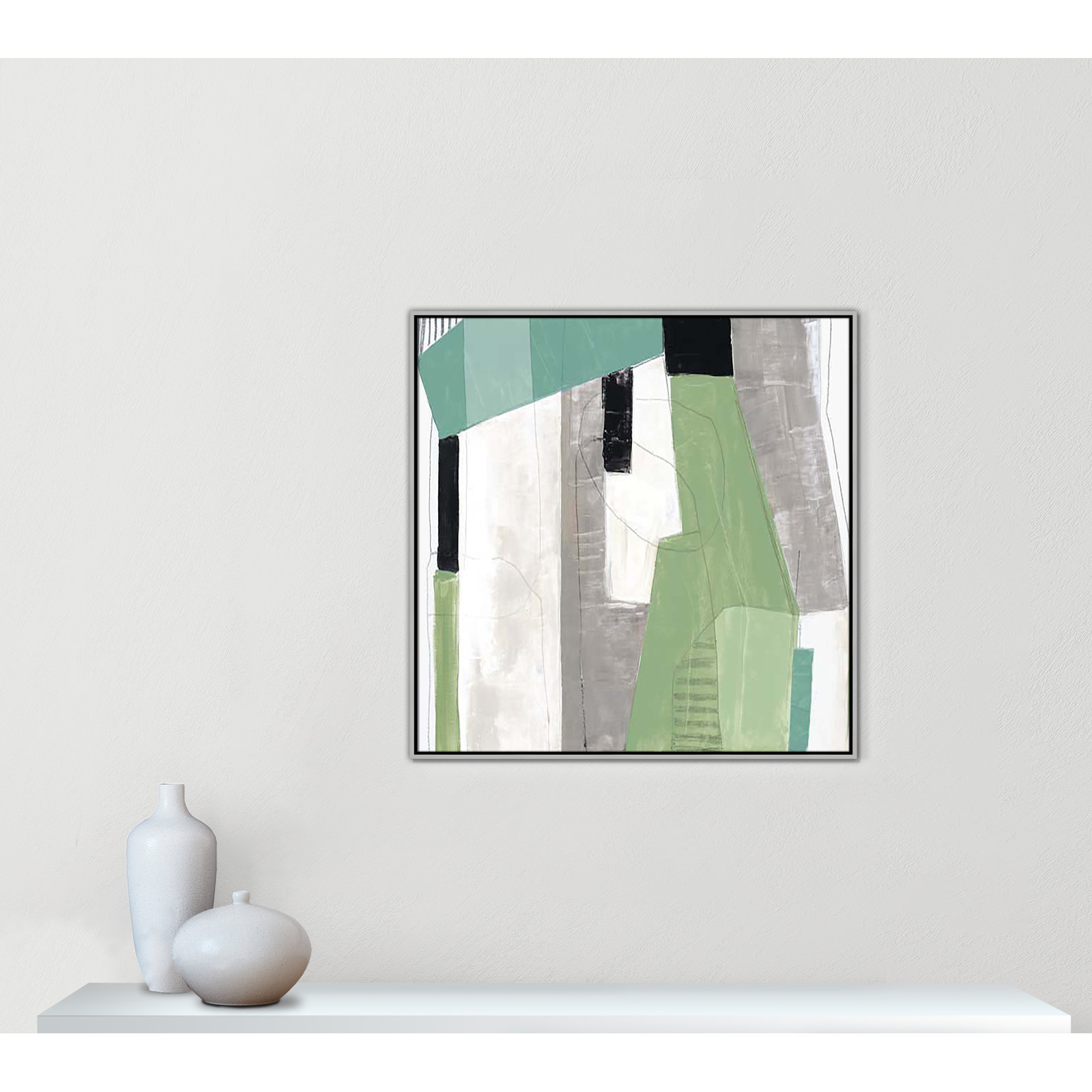Evergreen Essence I Print, 37.5" H x 37.5" W x 2" D, Silver Floater Framed