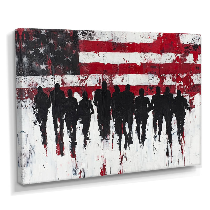 Laerica - Patriotiste américain, art mural, H 12 po x l 20 po, Toile tendue, Ne s’applique pas