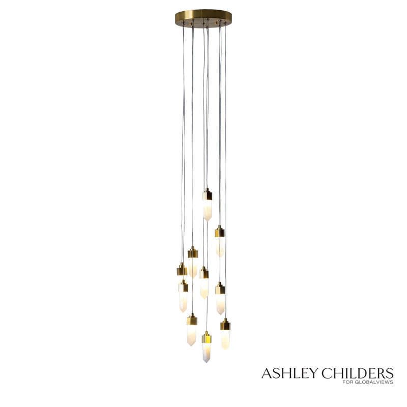 Leo Pendant-10 Drop Round-Satin Brass