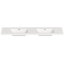 Lavabo de 84 po en résine pour meuble-lavabo de salle de bain, avec deux lavabos rectangulaires encastrés, trou de robinet simple, comptoir de meuble-lavabo seulement
