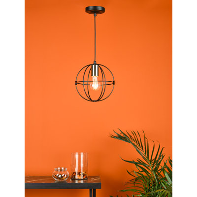 Lioba 1 - Light Matt Black Sphere Pendant