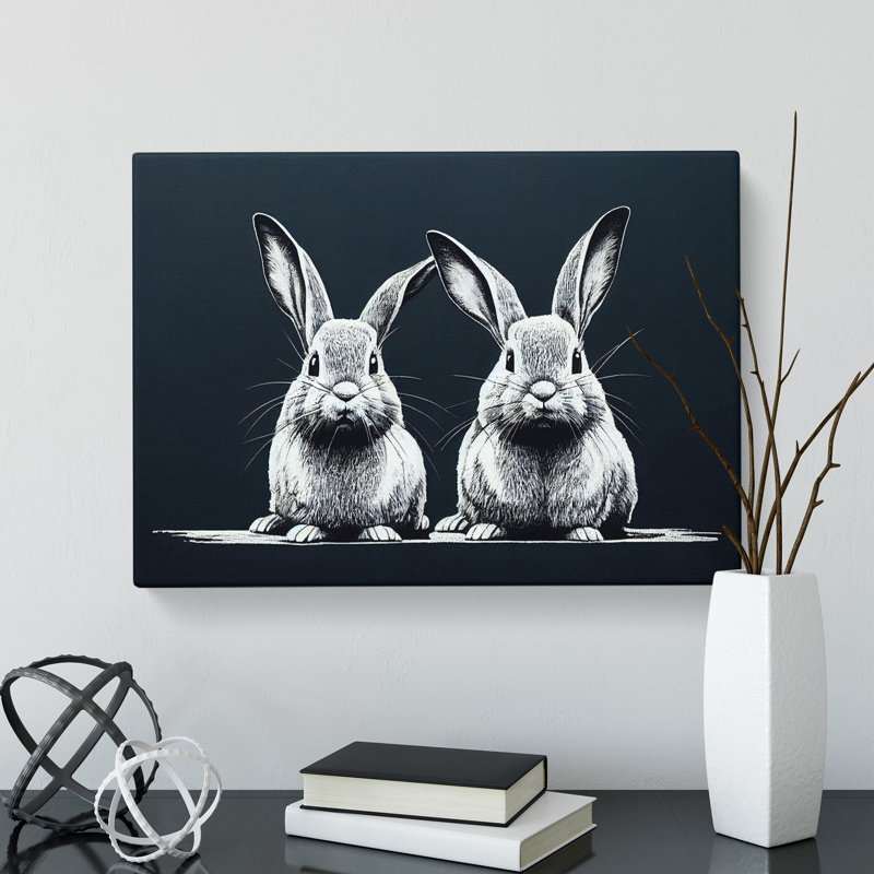 Two Rabbits Vol.1 - Wrapped Canvas, 50cm H x 76cm W x 3cm D
