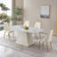 Table de salle à manger en pierre de 71 pouces de couleur blanche Carrara avec base à piédestal rayé