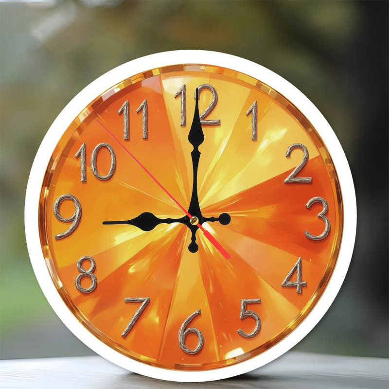Horloge facettée orange
