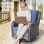 Ensemble de conversation de patio 9 pièces NTC, ensemble de canapé d'extérieur en osier avec chaises berçantes pivotantes, repose-pieds et table de foyer optionnelle, ensemble de conversation de patio avec coussins-98547658-88392635-88392636