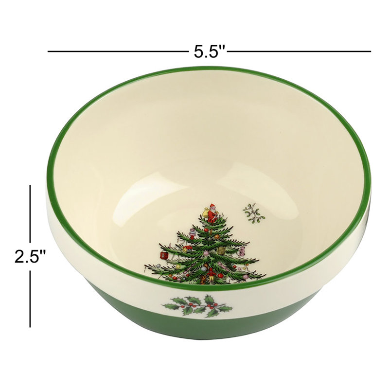 Spode Christmas Tree Stacking Bowls Glazed 5.5"