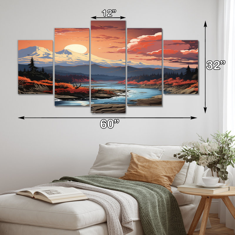 Haleyann - Art mural sur toile, 5 panneaux