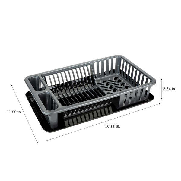 KitchenAid Stainless Steel Wrap Compact Dish Rack, 16.06-Inch, Gray