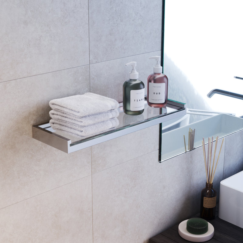 Fire Glass Wall Mounted Shelf, Matte Black