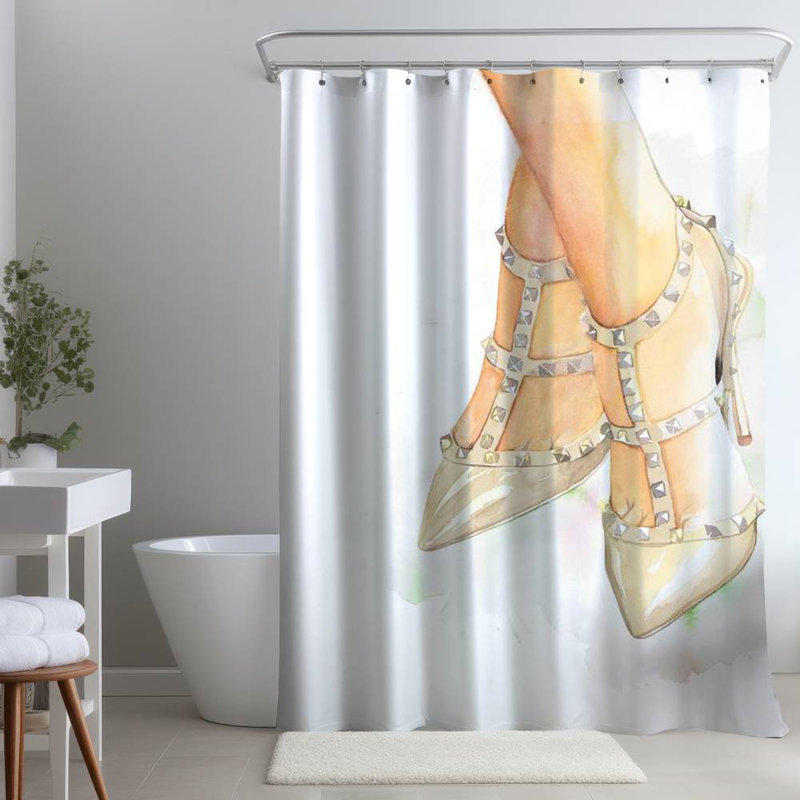 Shower Curtain FA30 – Polyester Shower Curtain, Dye Sublimation Print, 71" W × 74" L