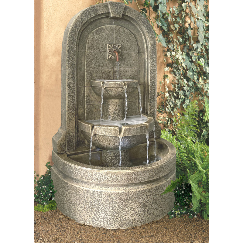 TruCast Versilia Wall Fountain with Light, Forest Brown