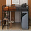 Lit mezzanine en métal avec bureau, tablettes, prise de courant, DEL et garde-robe-2117607056-2117607059