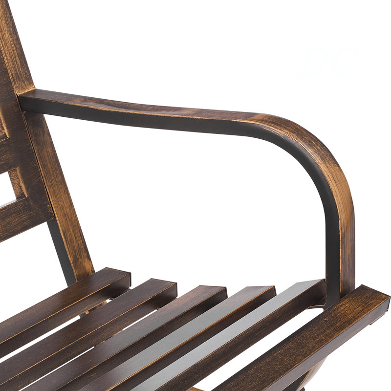 Banc d'extérieur Banc de patio 50 pouces Dossier à lattes en métal pour porche
