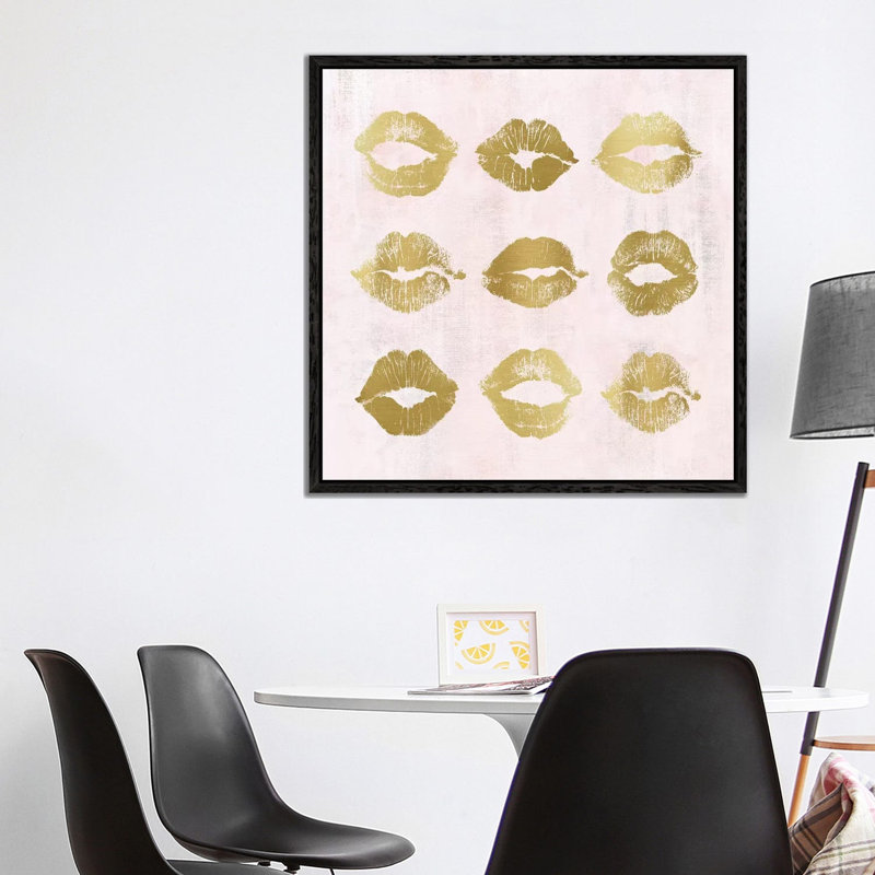 Hot Lips I by Carol Robinson - Print on Canvas, Black Framed, 93.98 cm H x 93.98 cm W