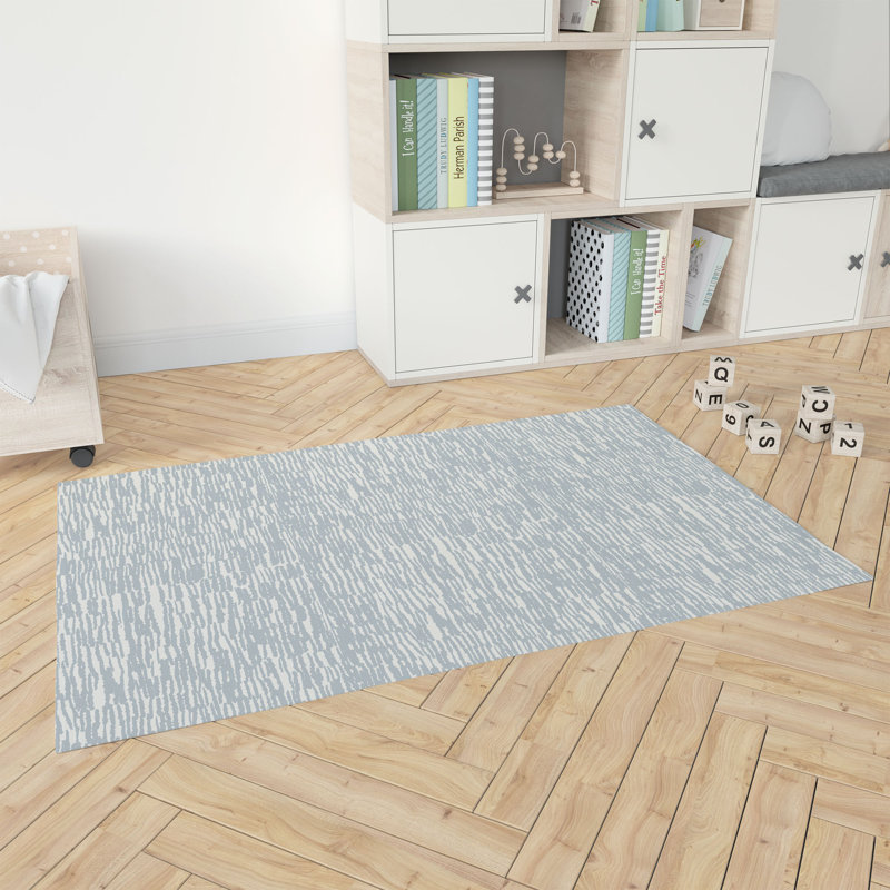 Spectrum Strands Kids Play Mat, Slate Blue/Blue, Rectangle 2' x 3'