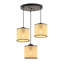 Élégant lustre en métal brun clair avec 3 abat-jours en coton, 23,6 po x 23,6 po x 5,5 po | Certifié CE, douille E27 (60 W maximum) | Parfait pour la salle à manger et les espaces de vie, solution d'éclairage élégante et moderne-1981312906