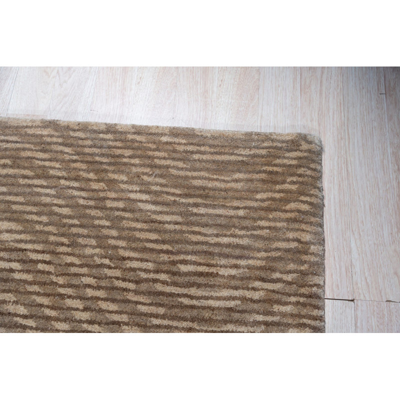 Hand Tufted Wool Area Rug in Brown