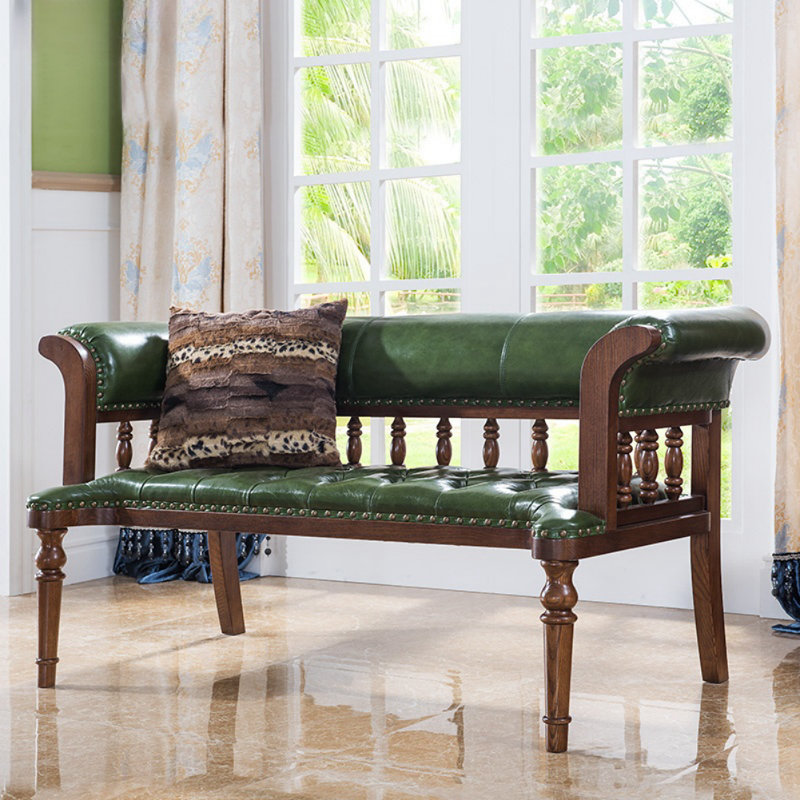 American Solid Wood Green Bench