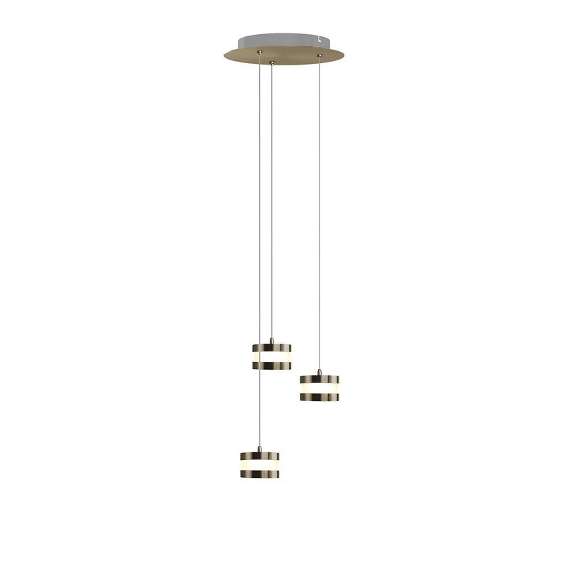 Karter 3 - Light Cluster Pendant, 2" H x 10" W x 10" D, Brushed Brass