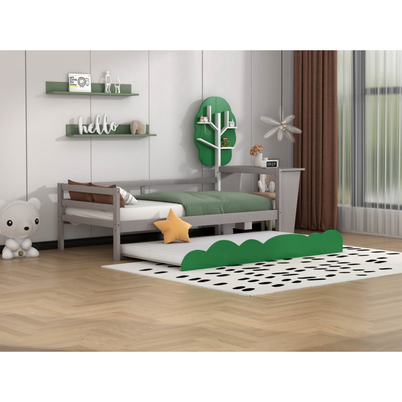 Lit plateforme simple Ikeny, gris
