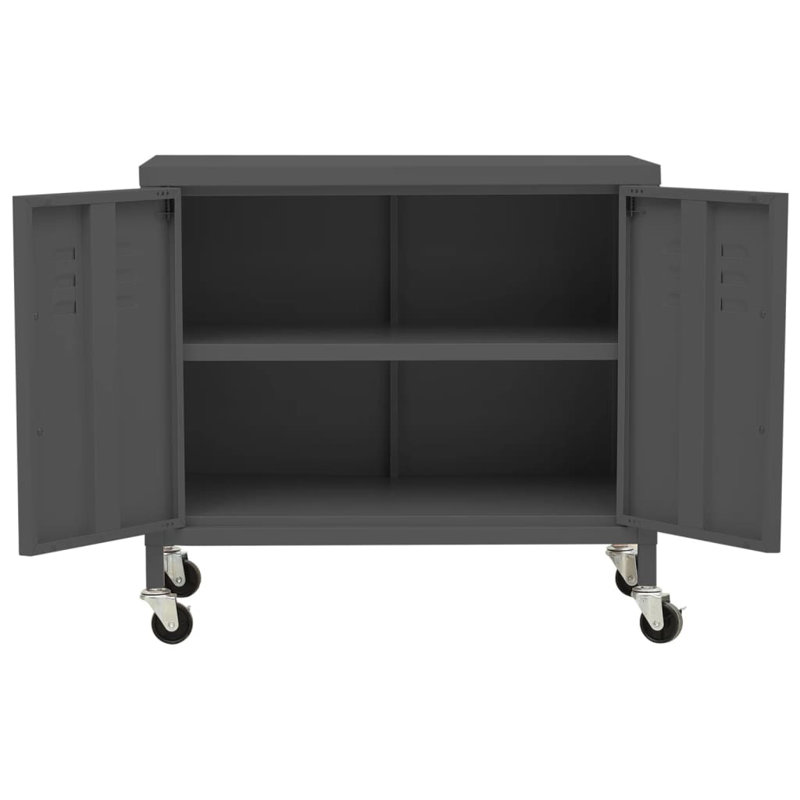 Storage Cabinet Freestanding File Cabinet with Shelves for Office Steel, Anthracite