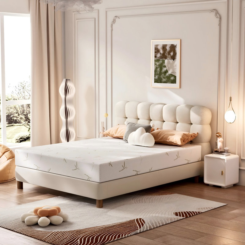 Matelas en mousse viscoélastique gélifiée 8 po avec infusion de thé vert et housse en bambou